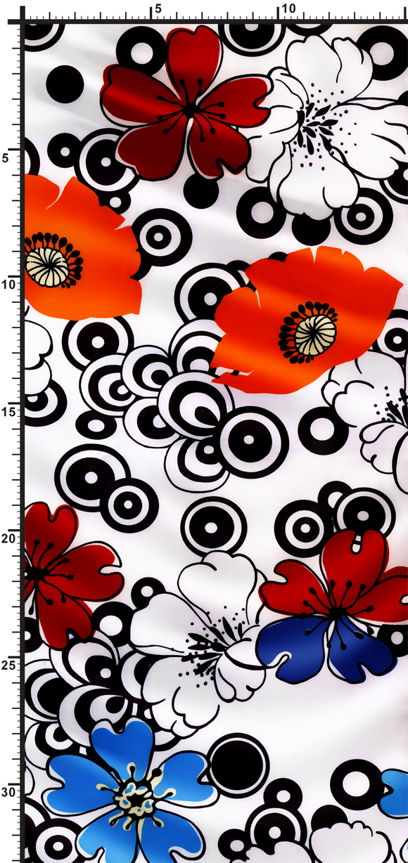digital printing silk fabric floral textile print design, #120